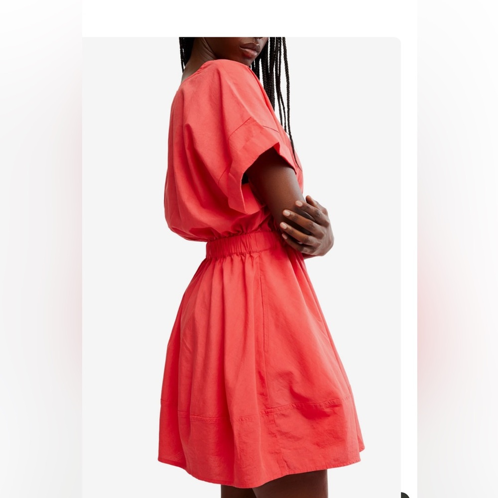 Free People Dress NEW w Tags Cotton Poplin Minidress Red Summer Dress Large 12